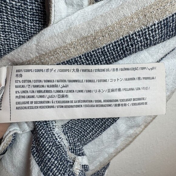 Hollister California Men’s Striped Button Shirt XS Blue Beige Linen Blend Casual - Picture 5 of 7